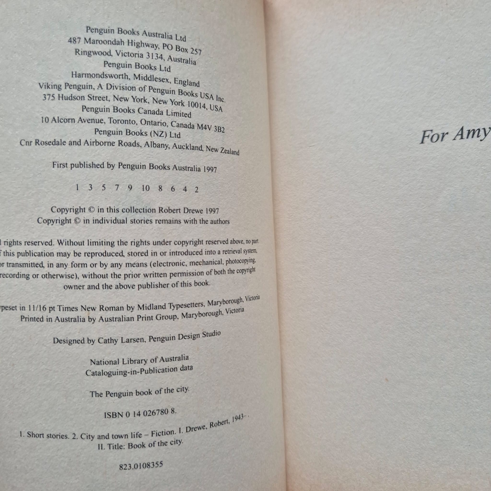 'The Penguin Book of the City' edited by Robert Drewe