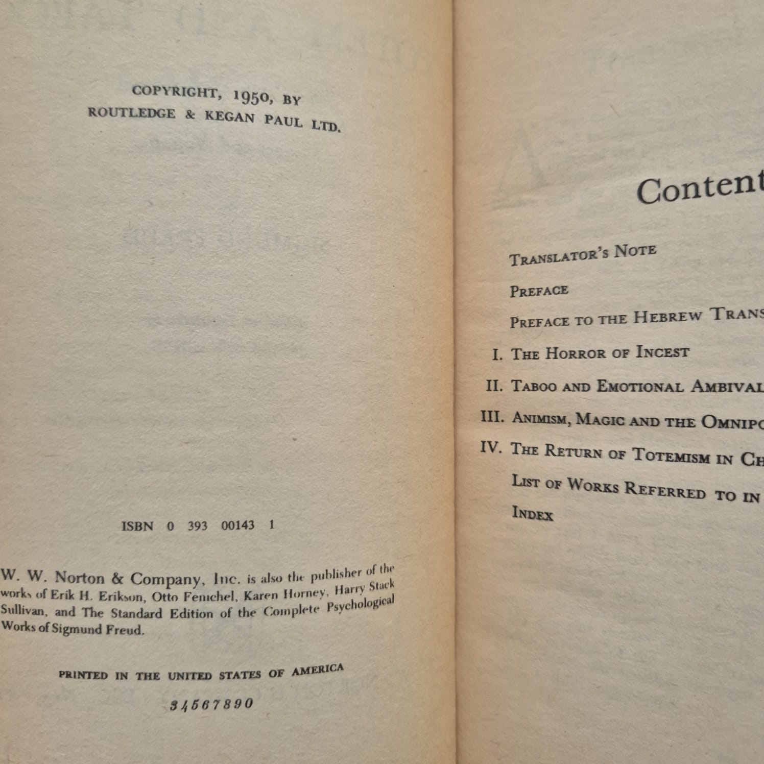 'Totem and Taboo' by Sigmund Freud
