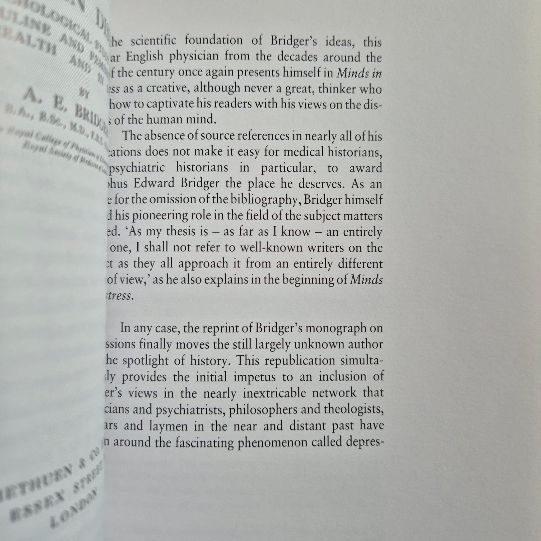 'An Unknown Monograph on Depressions' by M. J. van Lieburg and A. E. Bridger
