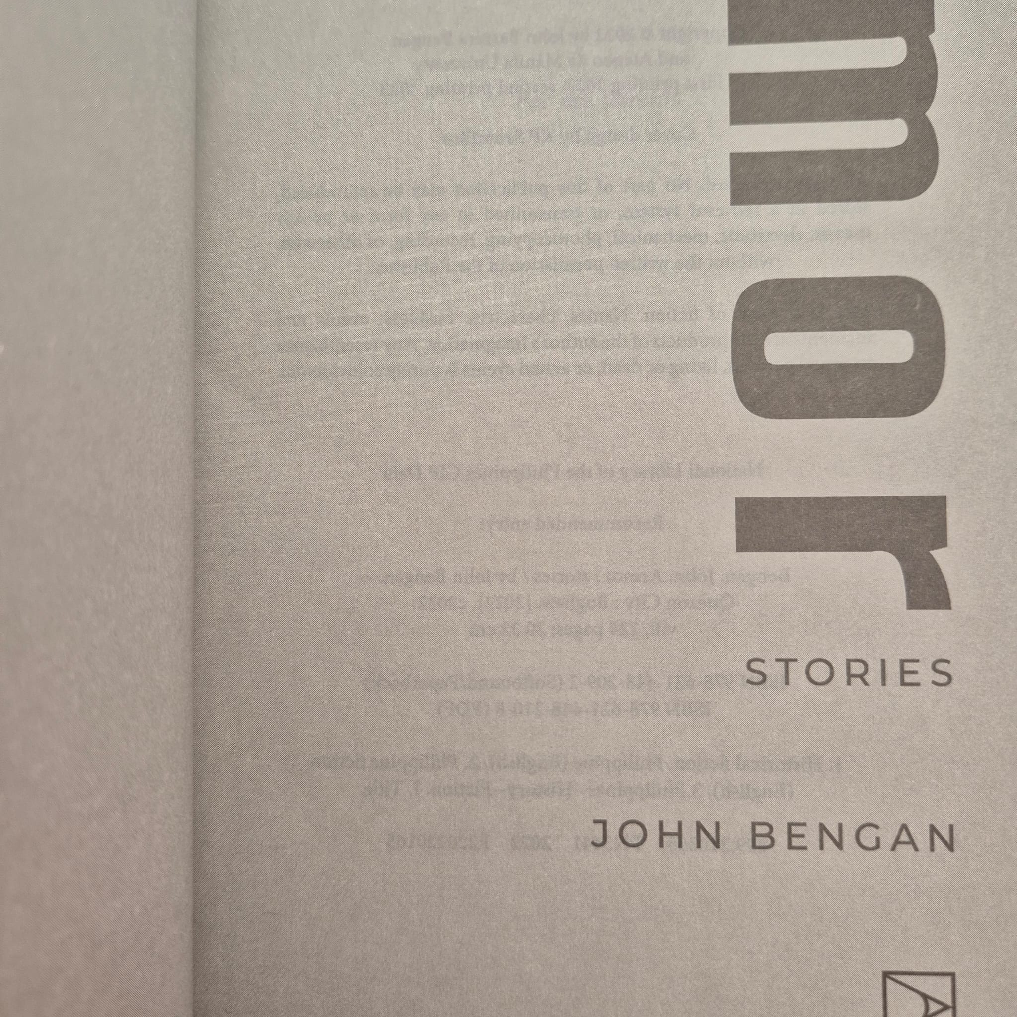 'Armor: Stories' by John Bengan