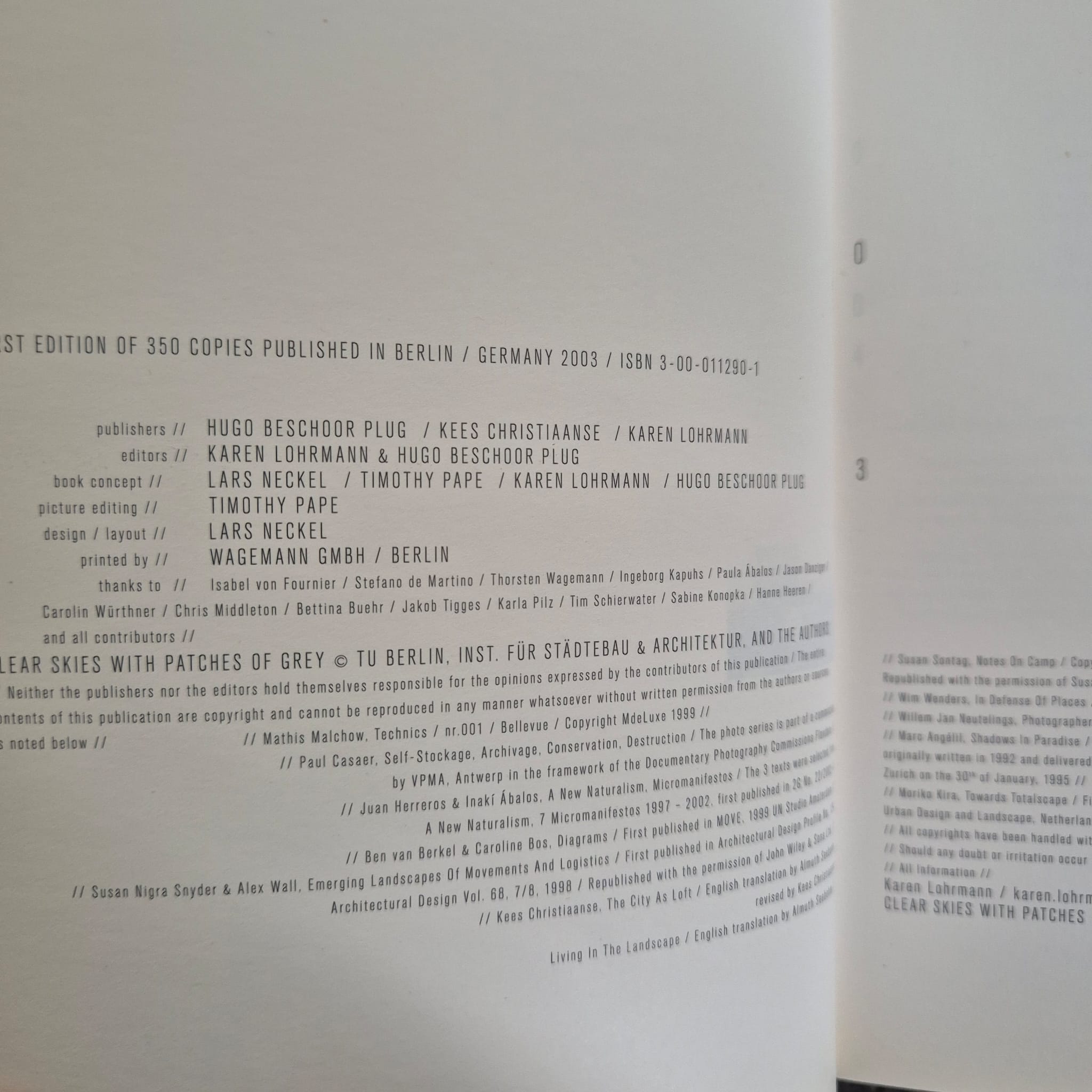 ‘Clear Skies with Patches of Grey’ edited by Karen Lohrmann and Hugo Beschoor Plug