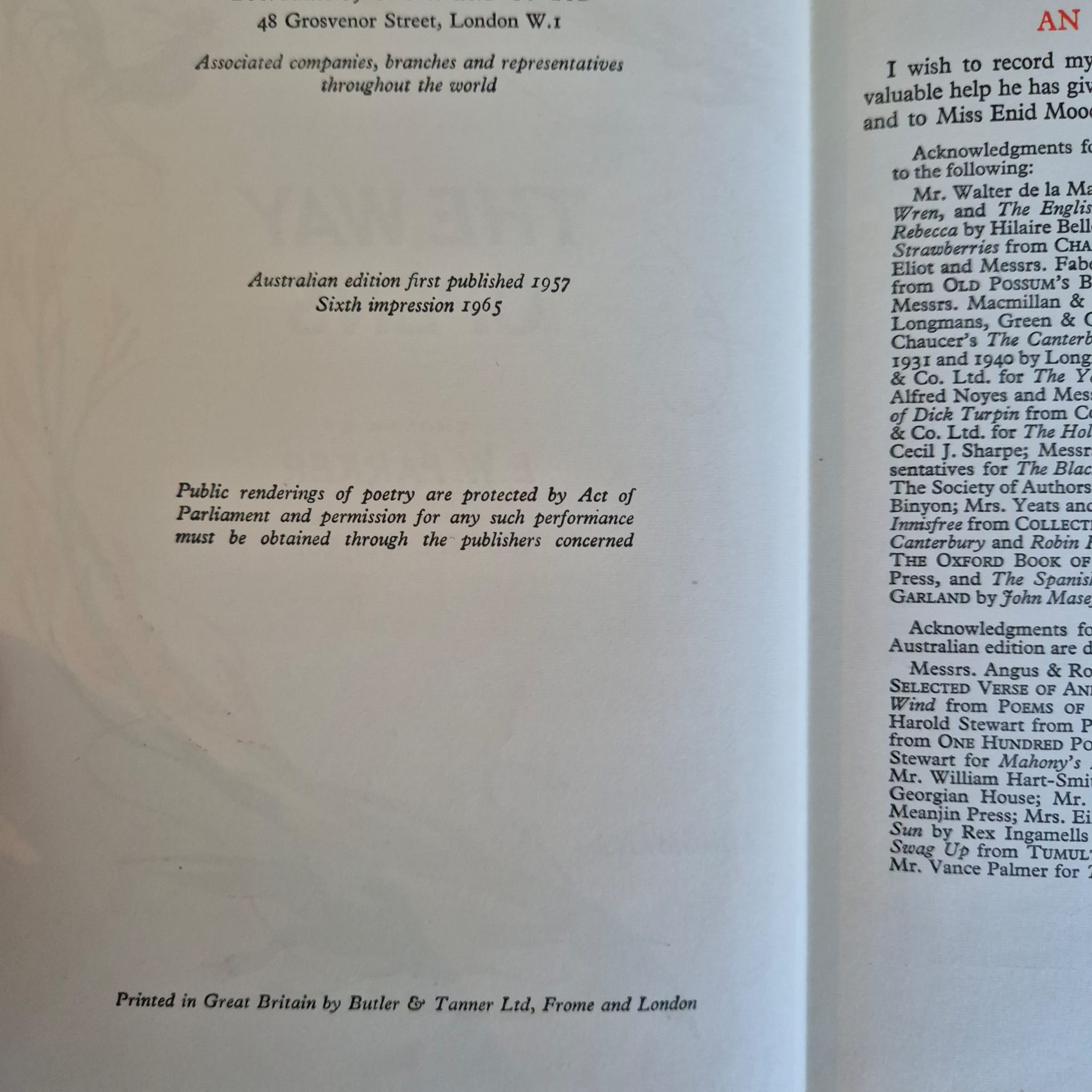 ‘The Way Opens’ chosen by E. W. Parker, with decorations by Kiddell-Monroe