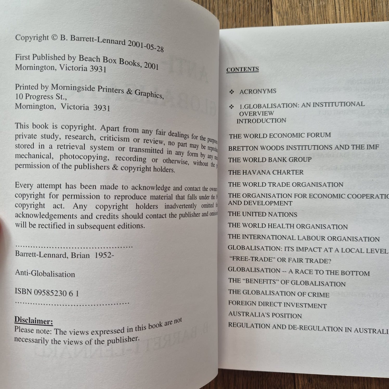 'Anti-Globalisation' by B. Barrett-Lennard