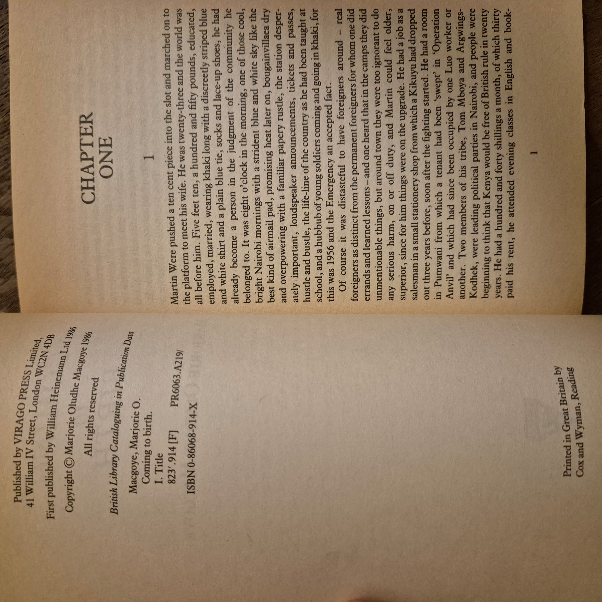 'Coming to Birth' by Marjorie Oludhe Macgoye