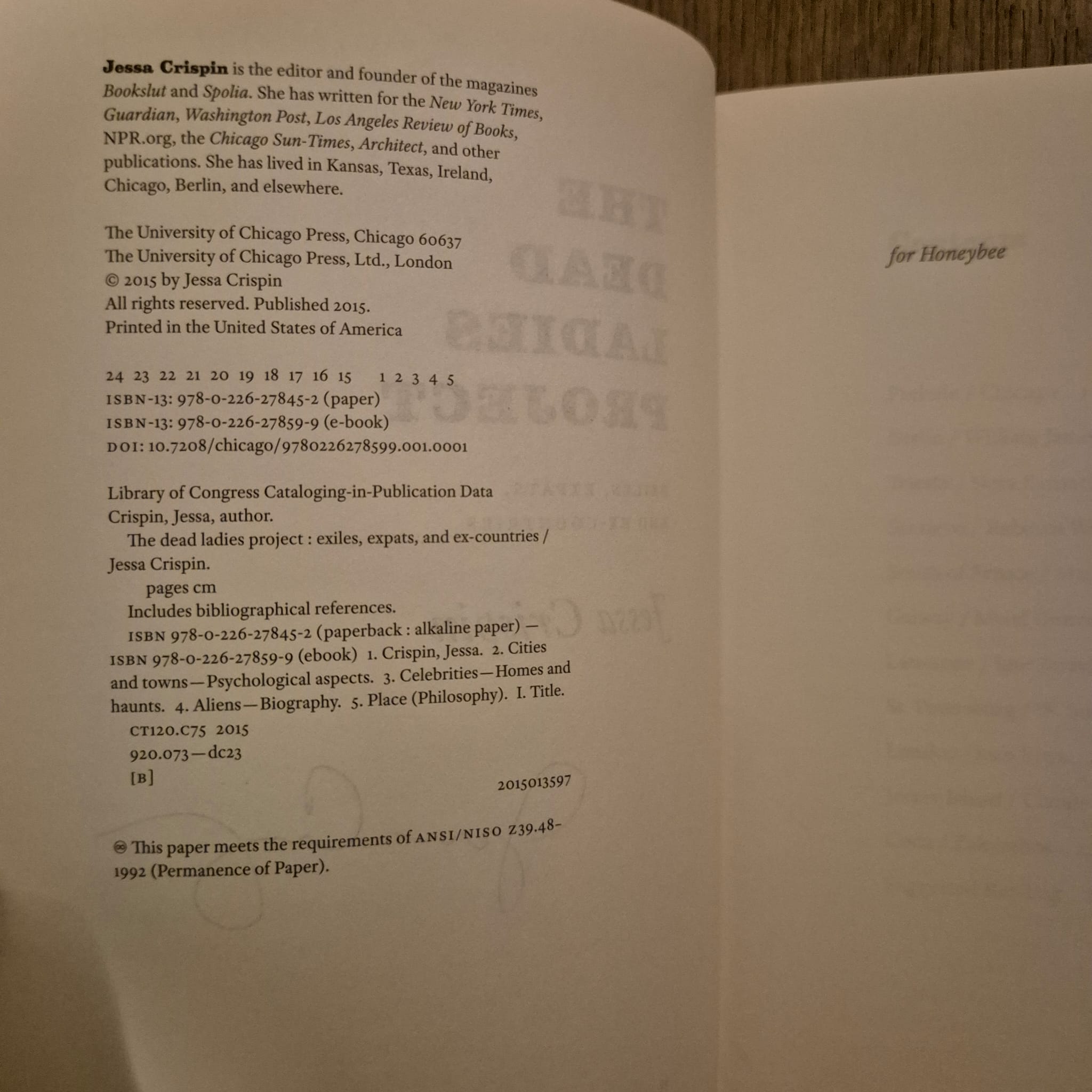 'The Dead Ladies Project: Exiles, Expats, and Ex-Countries' by Jessa Crispin (signed)