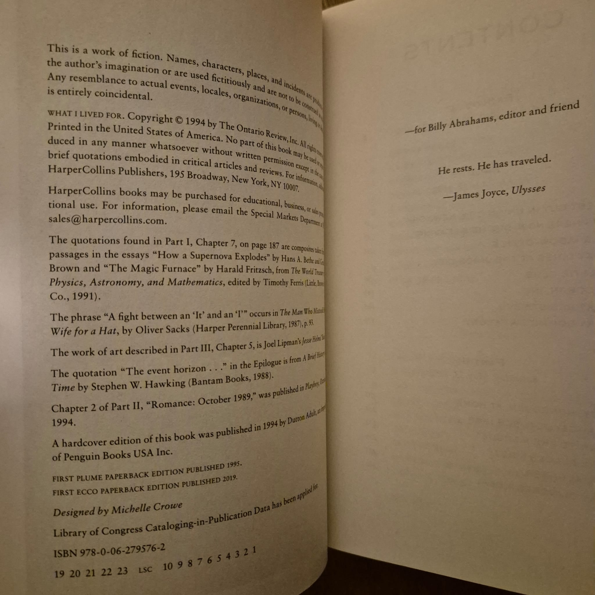'What I Lived For' by Joyce Carol Oates