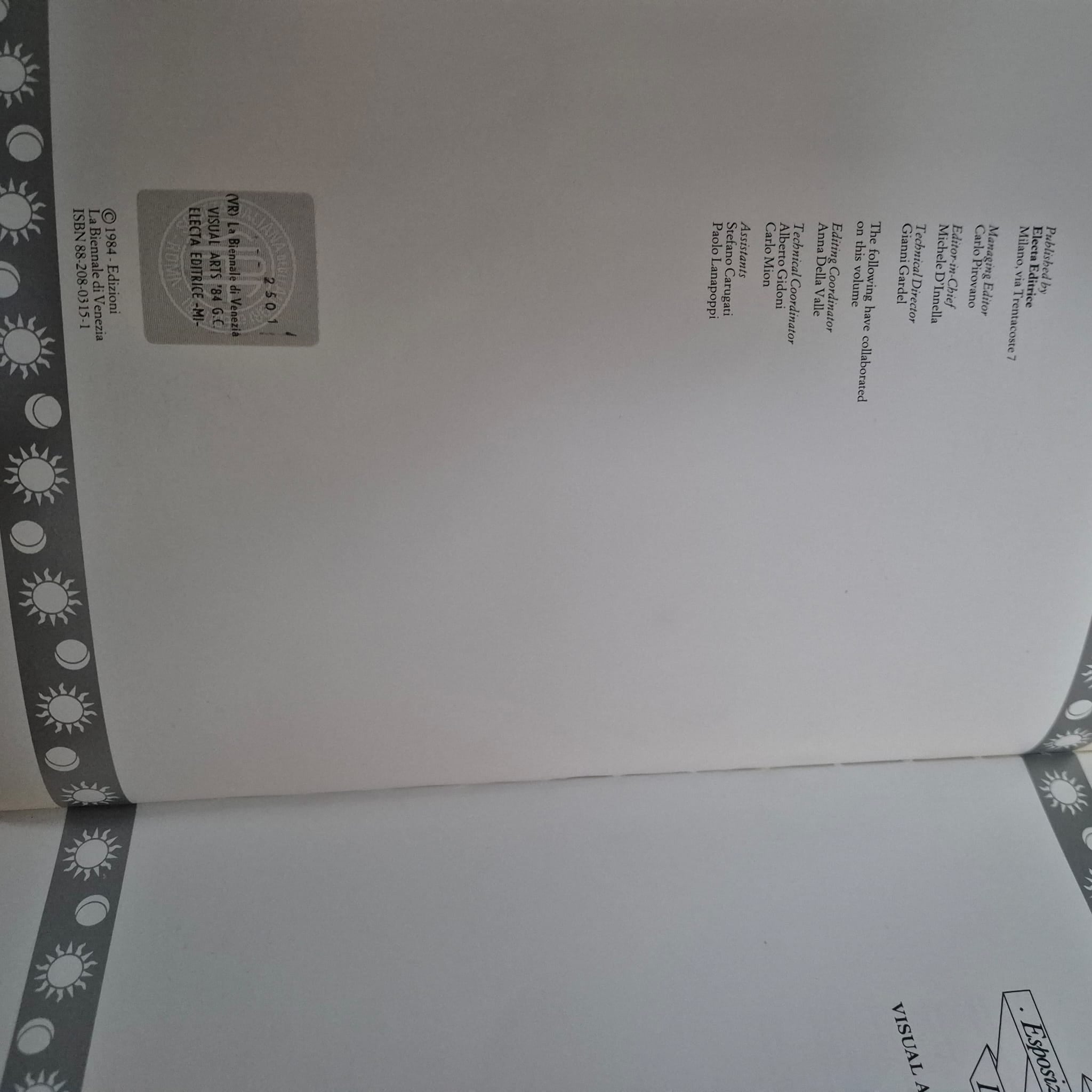 'XLI Esposizione Internazionale d’Arte: La Biennale di Venezia — Visual Arts General Catalogue 1984' edited by Marie-George Gervasoni