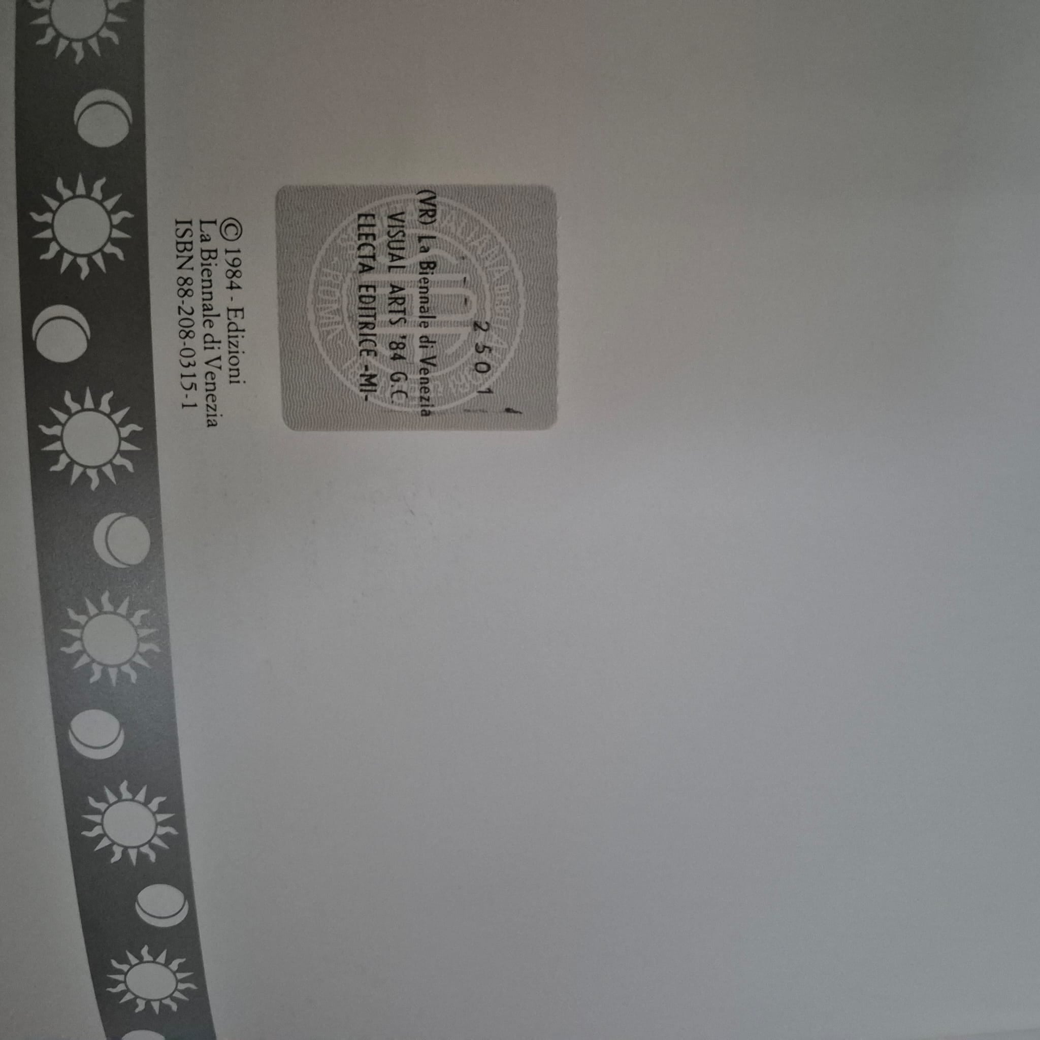 'XLI Esposizione Internazionale d’Arte: La Biennale di Venezia — Visual Arts General Catalogue 1984' edited by Marie-George Gervasoni