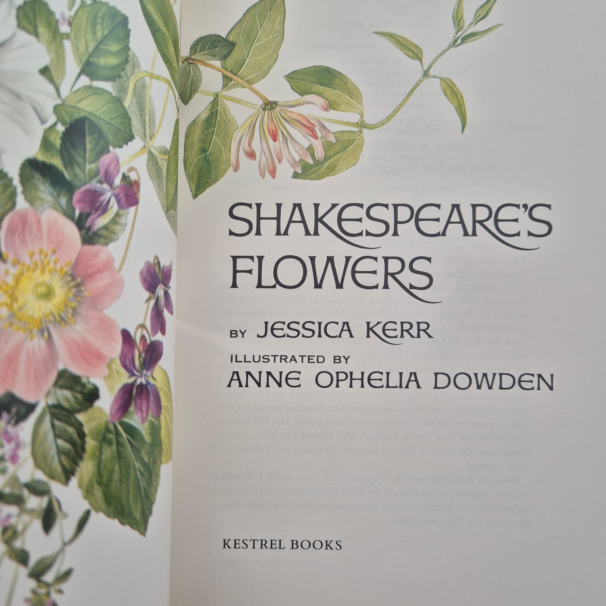 'Shakespeare’s Flowers' by Jessica Kerr, illustrated by Anne Ophelia Dowden