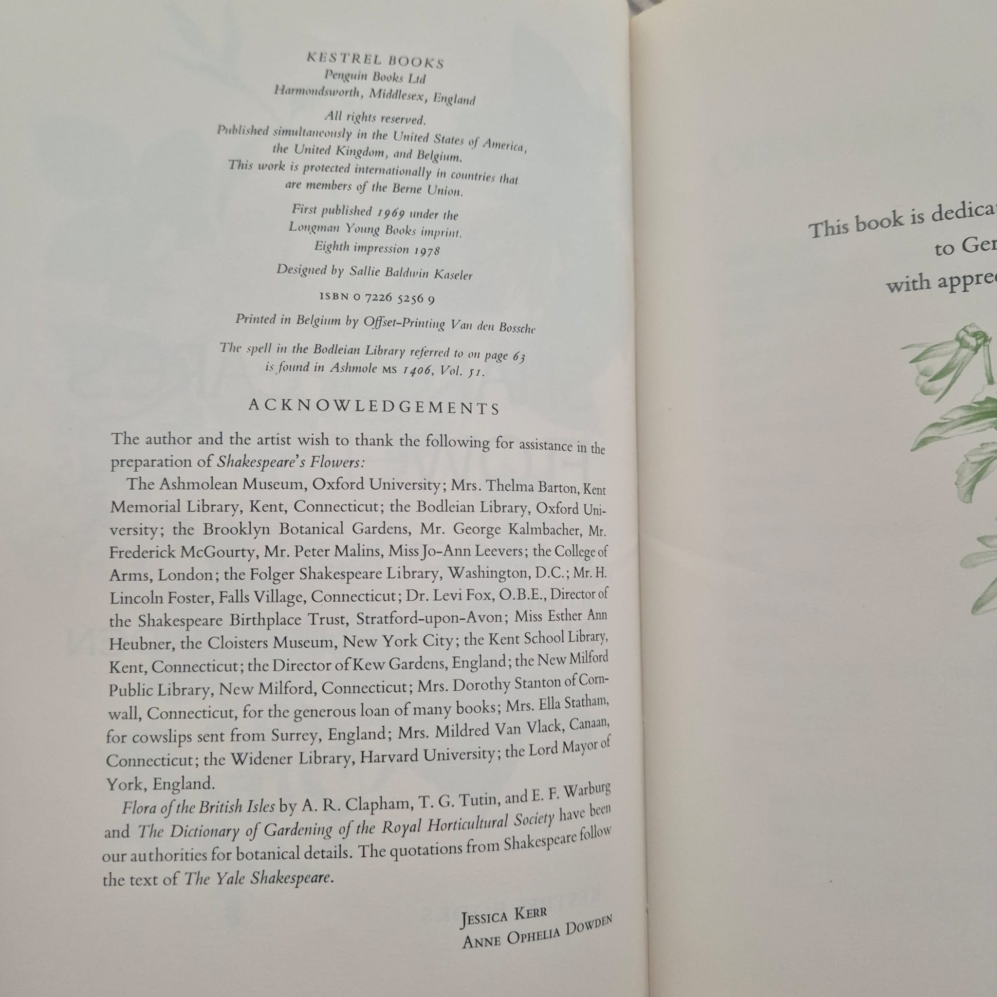 'Shakespeare’s Flowers' by Jessica Kerr, illustrated by Anne Ophelia Dowden