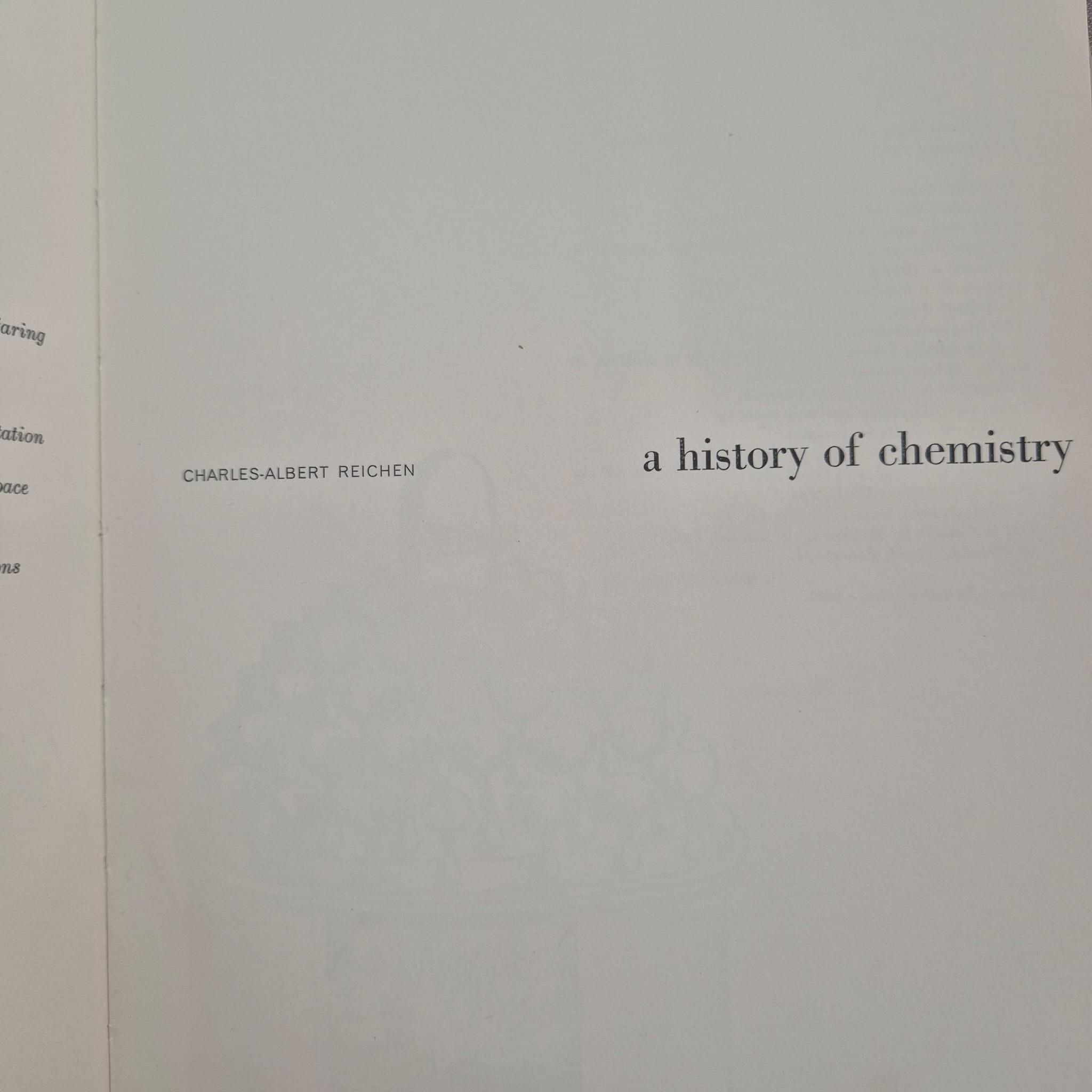 'A History of Chemistry' by Charles-Albert Reichen