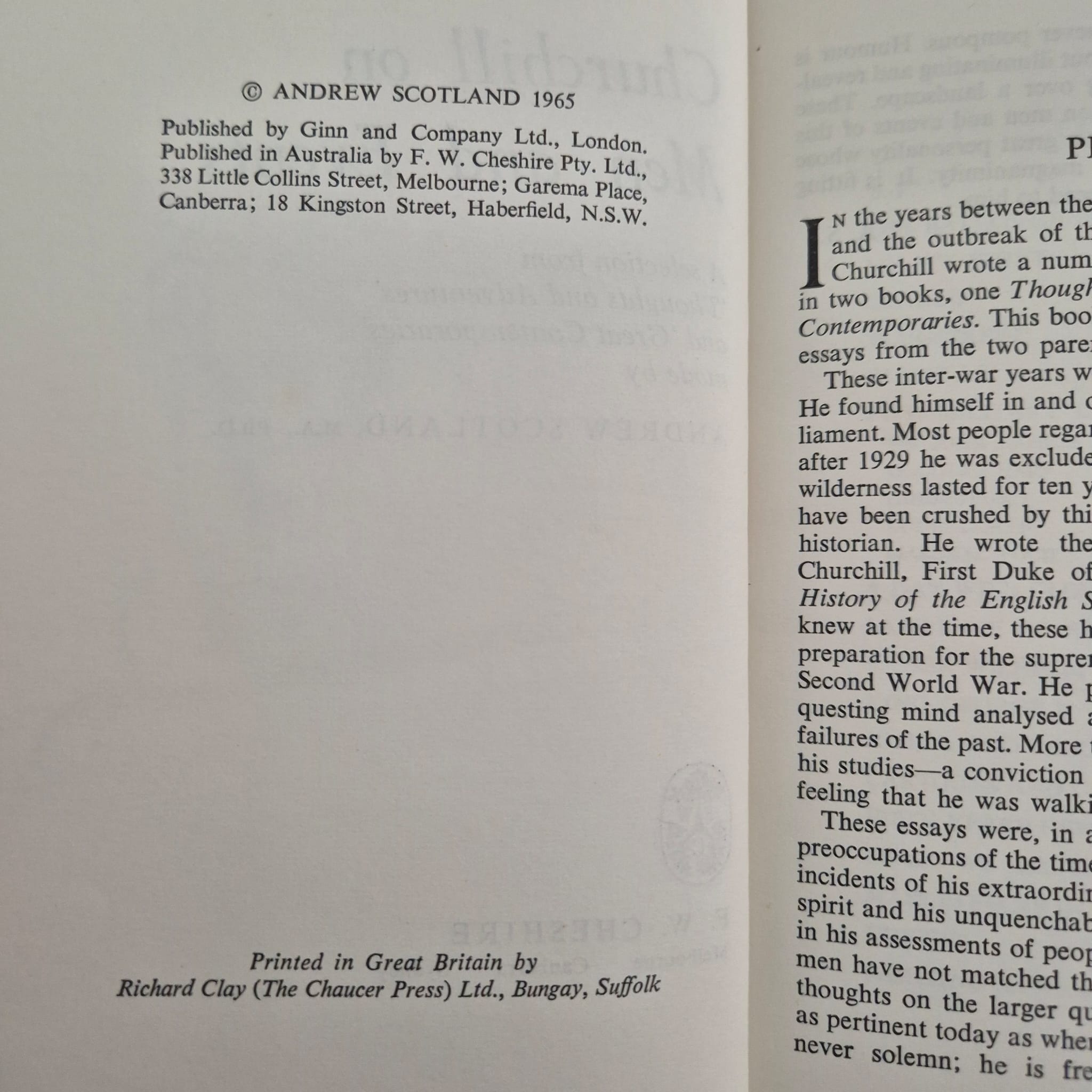 'Churchill on Men and Events' by Winston Churchill, selected by Andrew Scotland