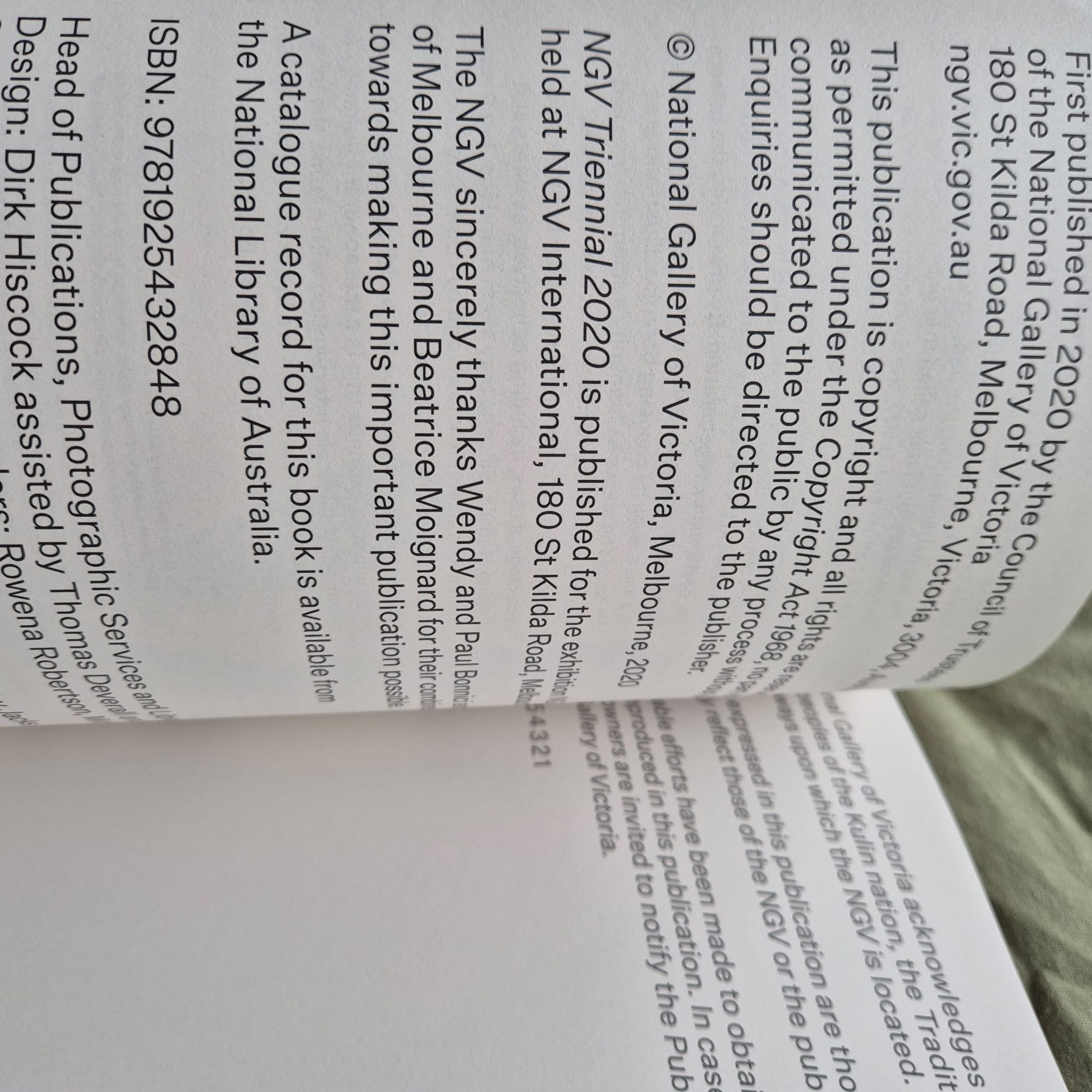 ‘NGV Triennial 2020 Book Four: Conservation’ by National Gallery of Victoria