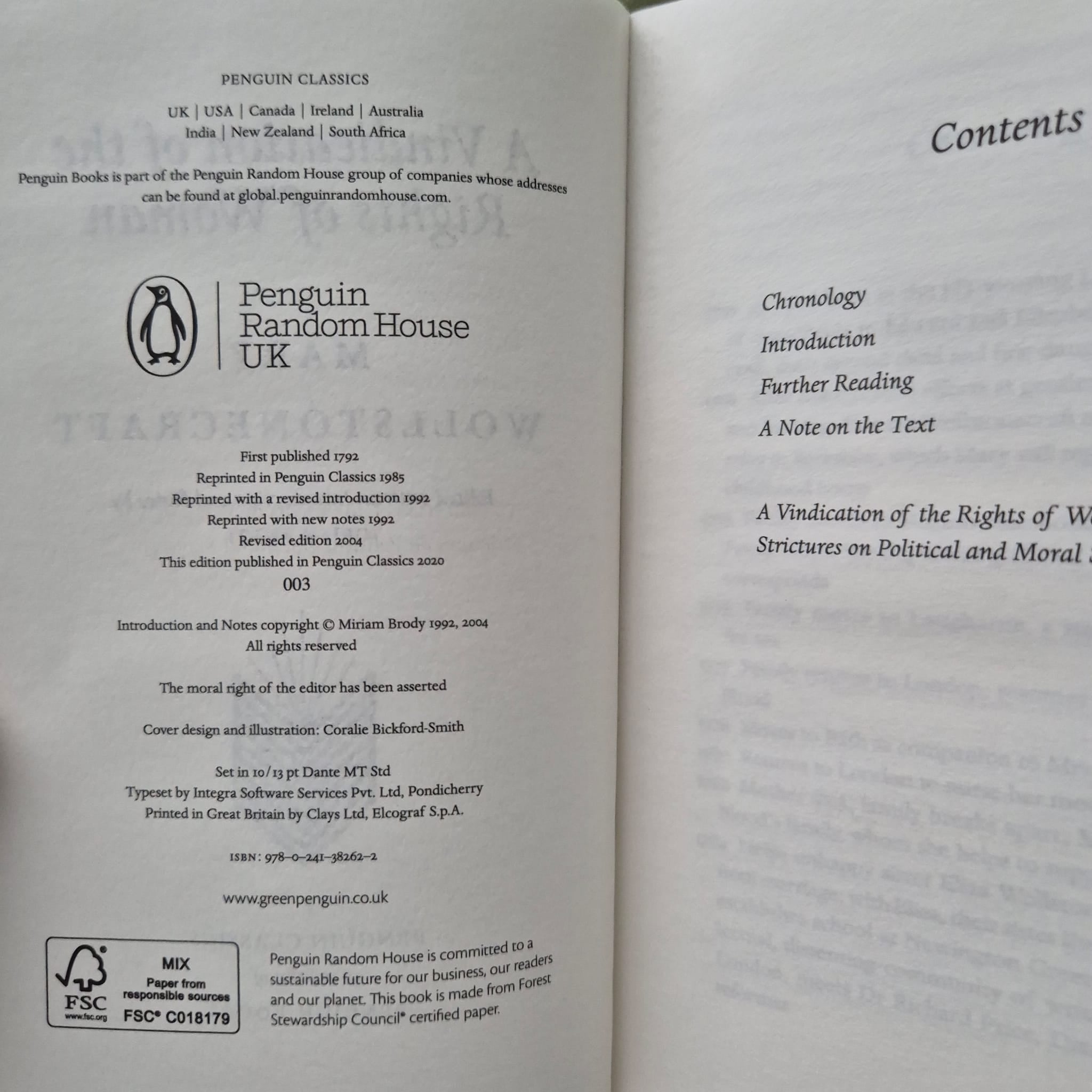 'A Vindication of the Rights of Woman' by Mary Wollstonecraft