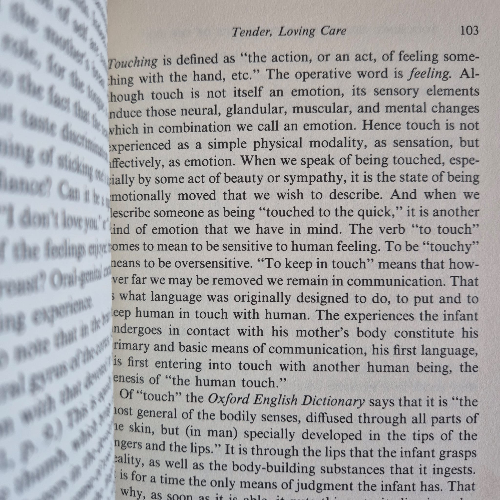 ‘Touching: The Human Significance of the Skin’ by Ashley Montagu