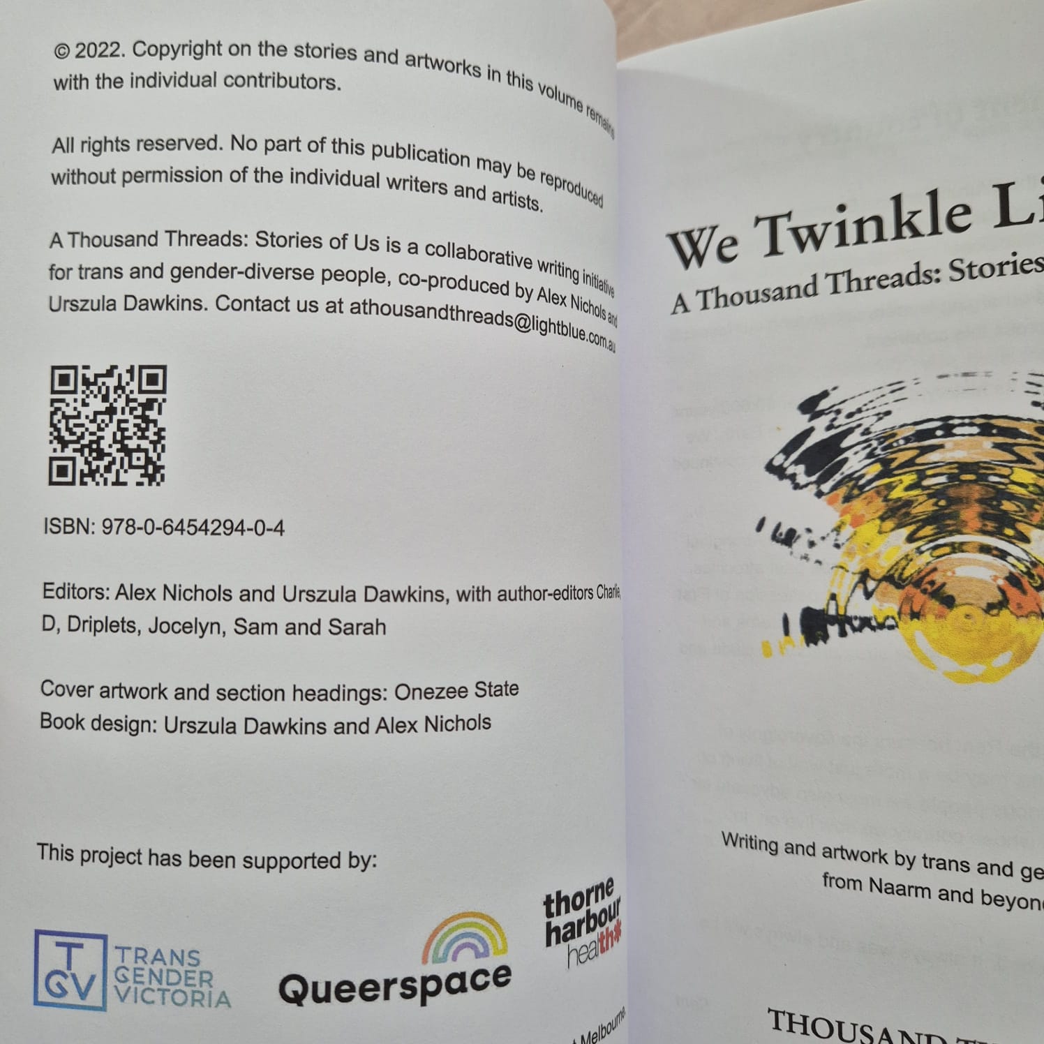 'We Twinkle Like Gold: A Thousand Threads, Stories of Us: Volume One' by Various Contributors