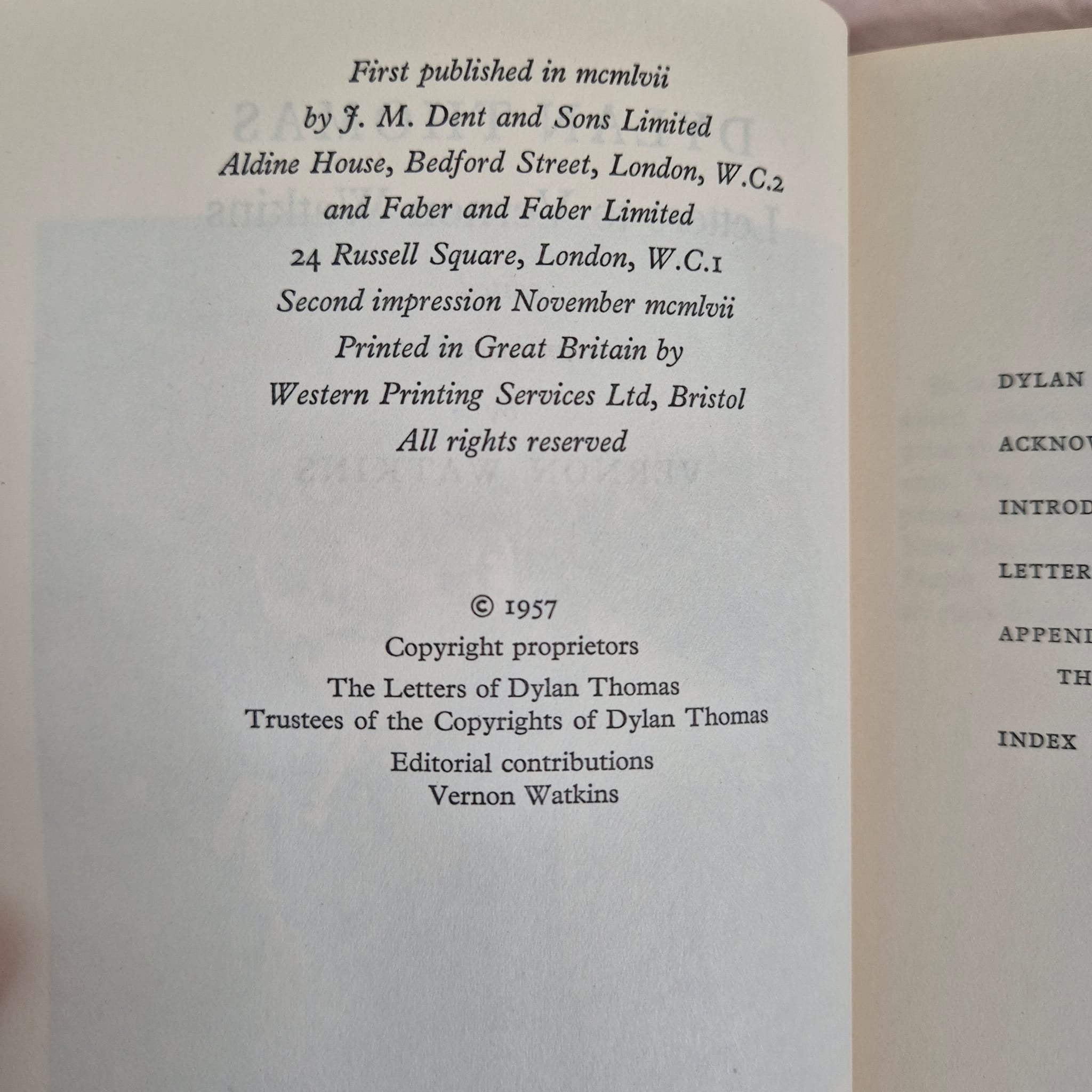 'Letters to Vernon Watkins' by Dylan Thomas