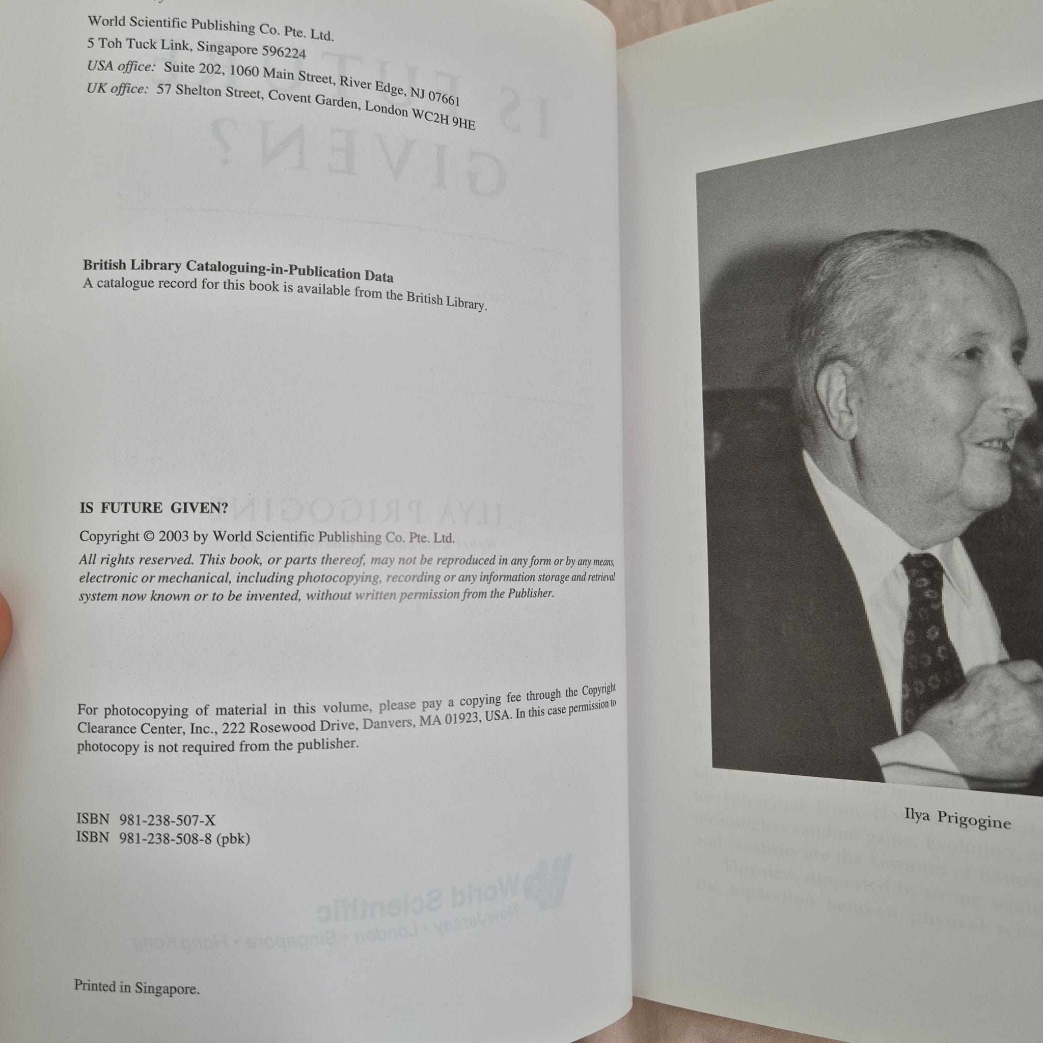 'Is Future Given?' by Ilya Prigogine