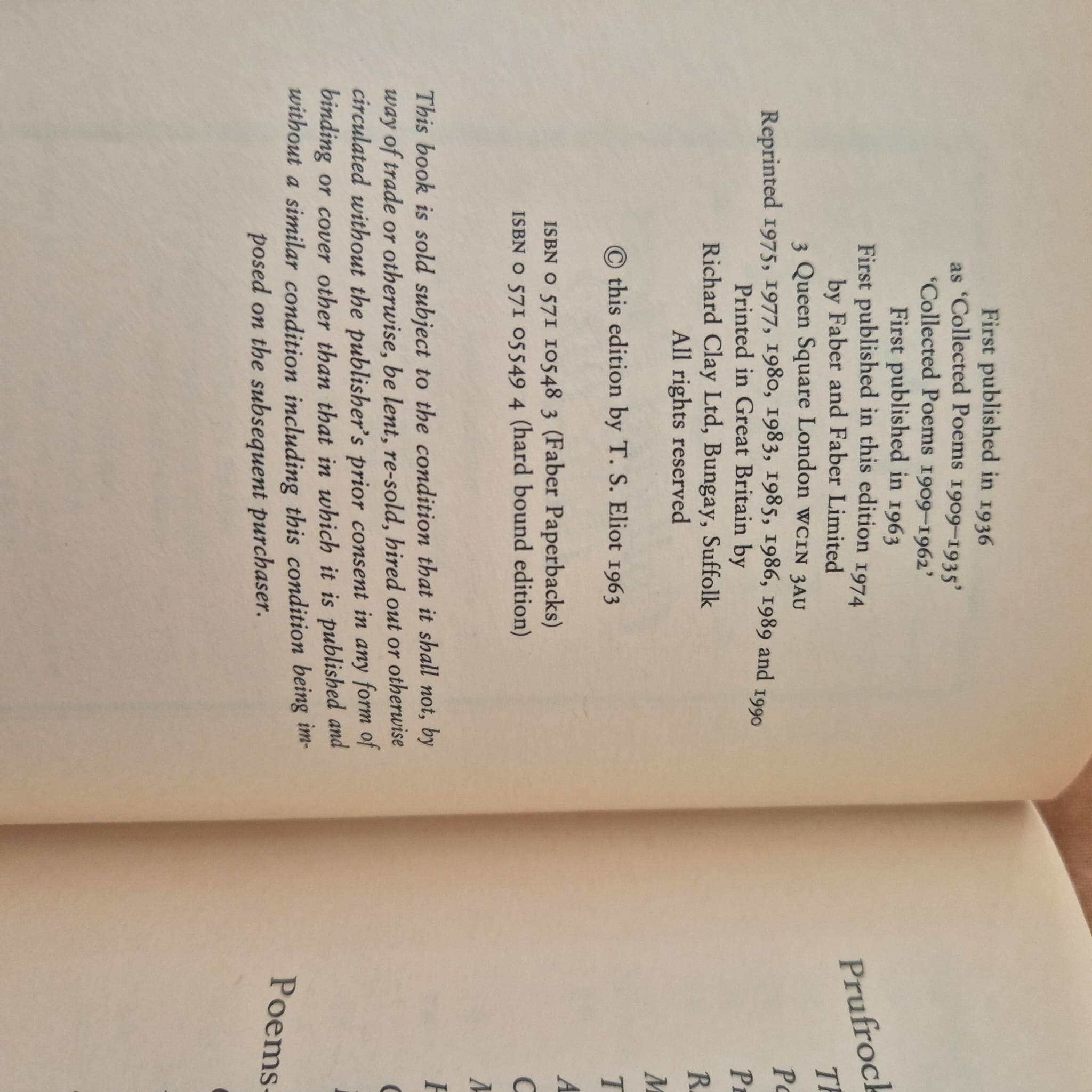 ‘Collected Poems 1909–1962’ by T. S. Eliot
