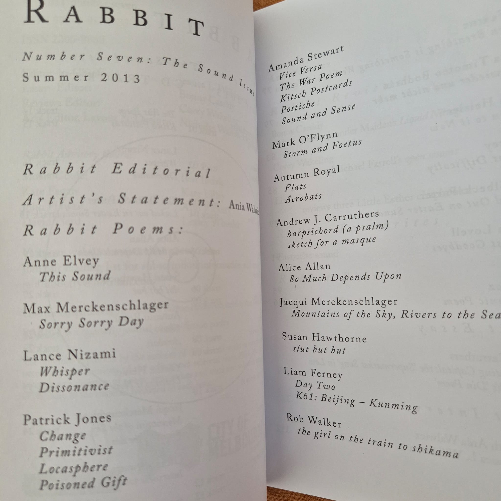 ‘Rabbit: The Sound Issue (Number Seven)’ by Various Contributors