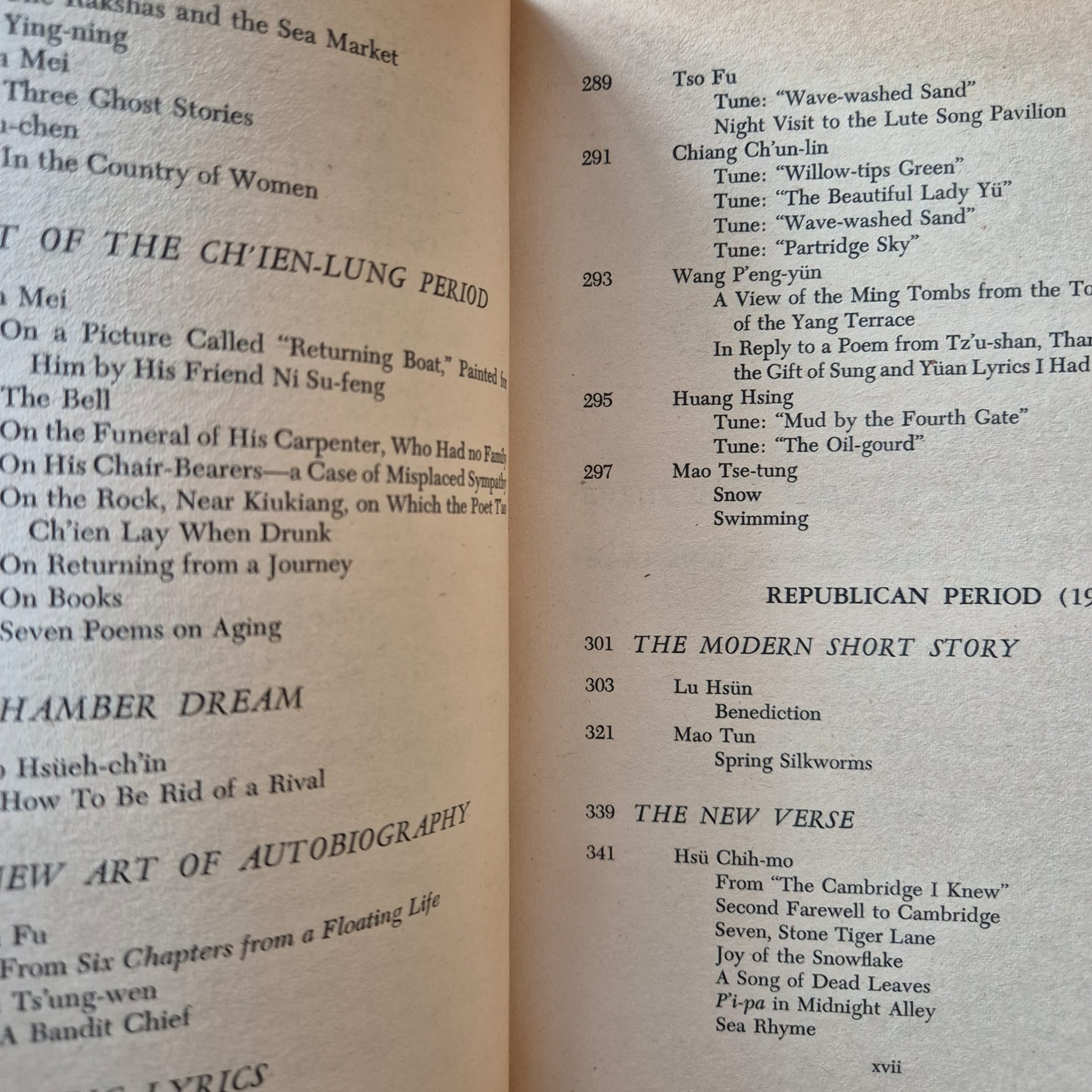 'Anthology of Chinese Literature, Volume 2: From the 14th Century to the Present Day' edited by Cyril Birch
