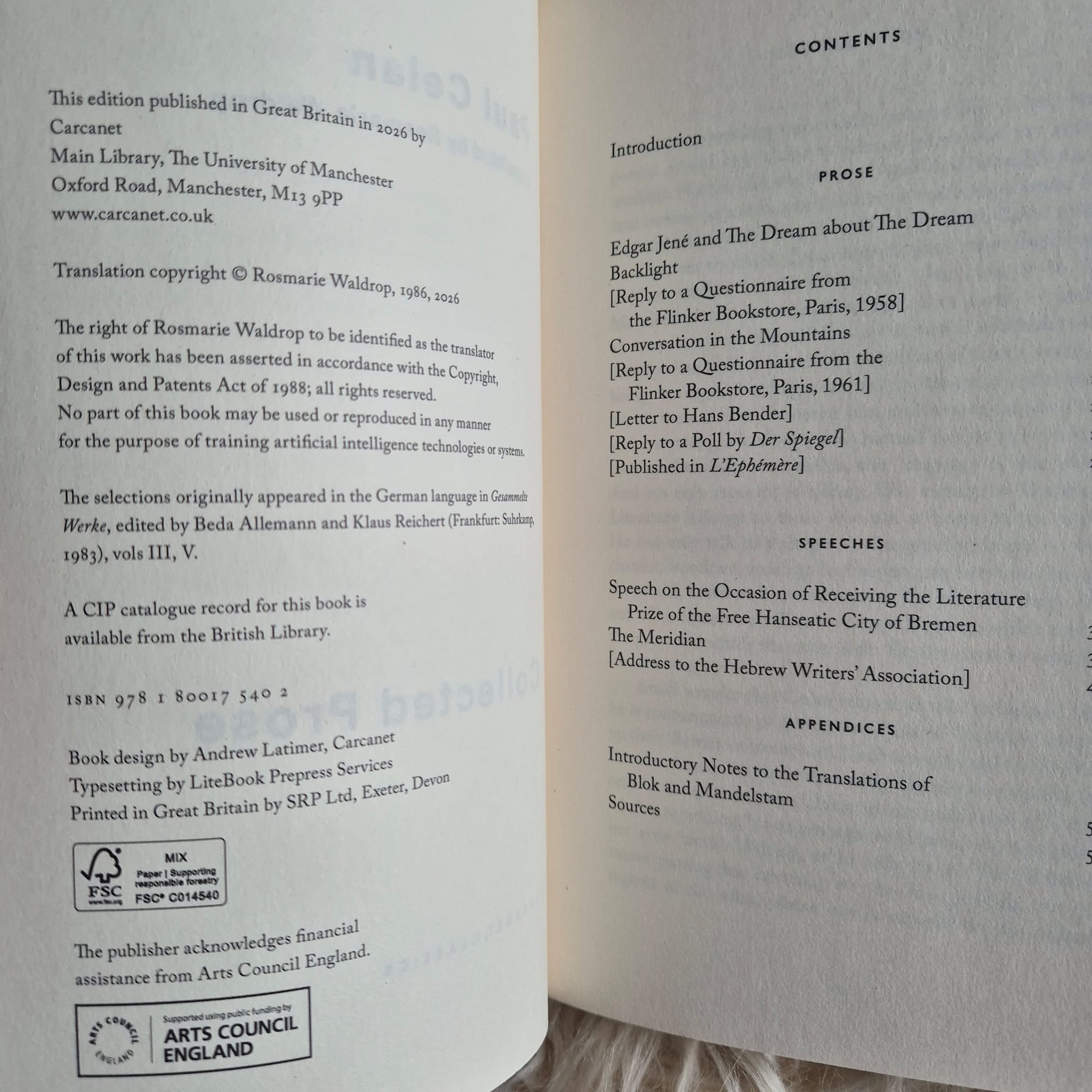 'Collected Prose' by Paul Celan