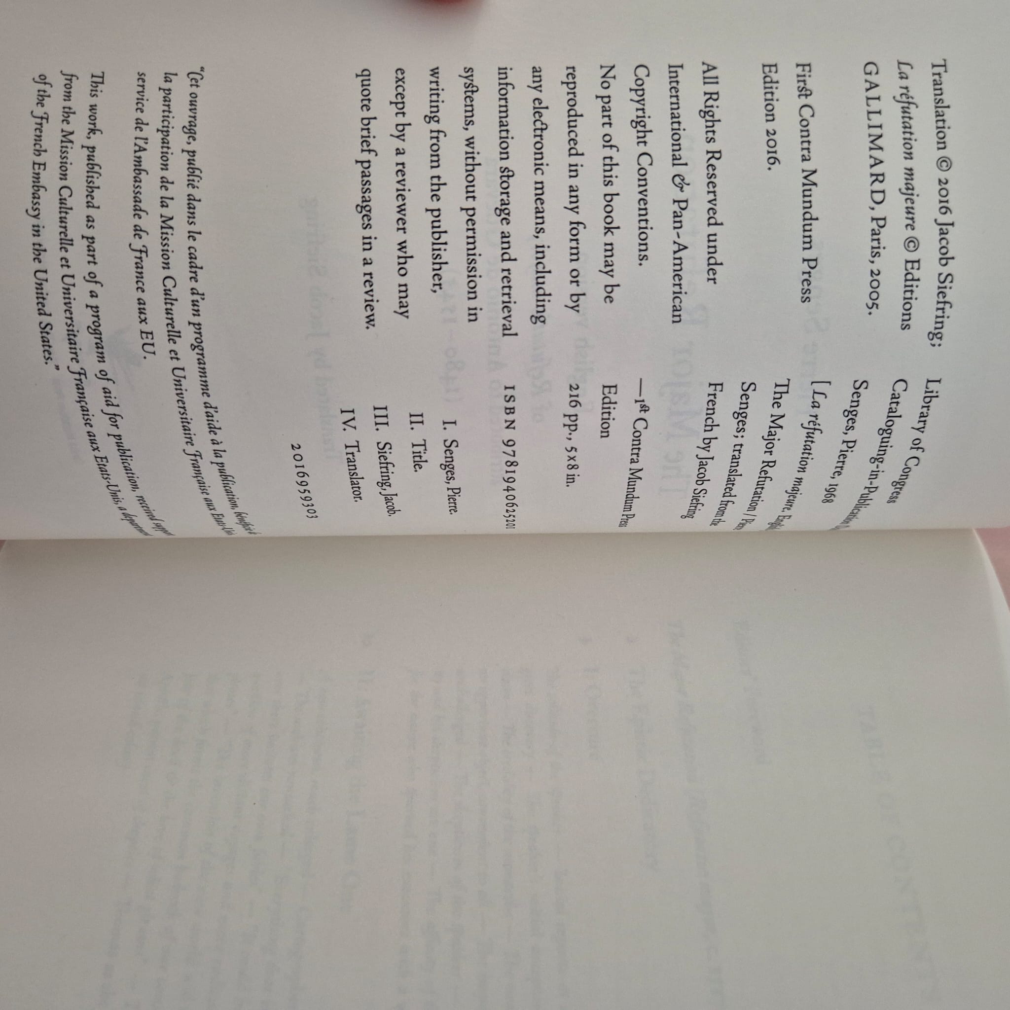 ‘The Major Refutation’ by Pierre Senges