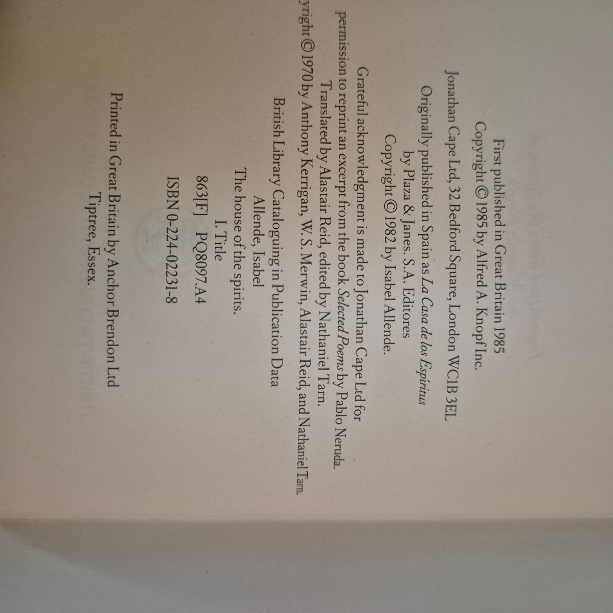 'The House of Spirits' by Isabel Allende