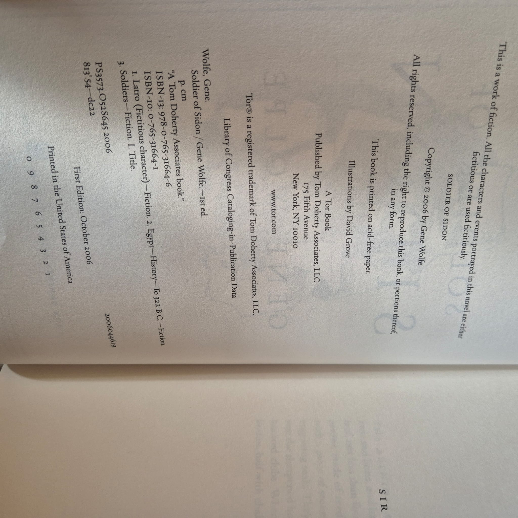 'Soldier of Sidon' by Gene Wolfe