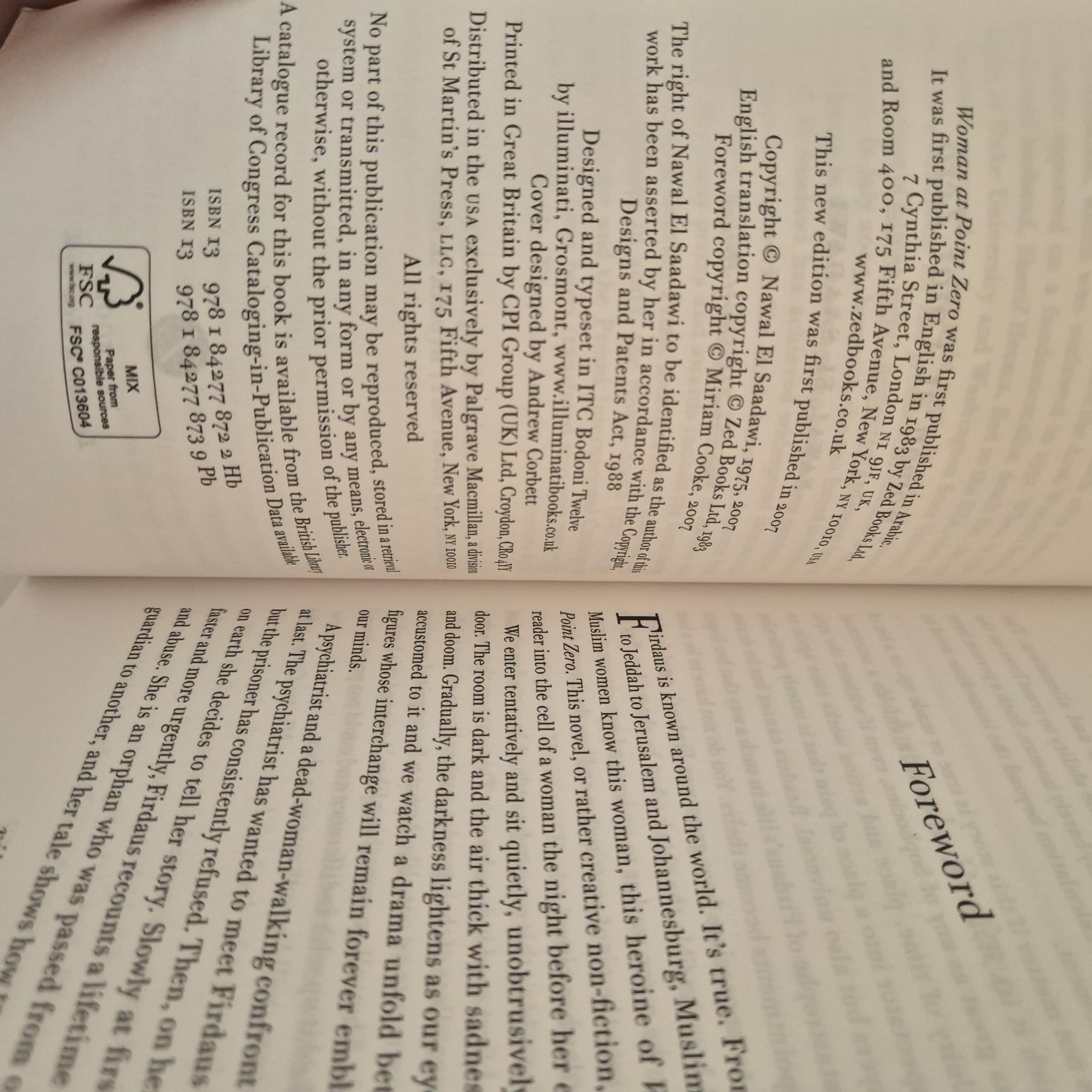 'Woman at Point Zero' by Nawal El Saadawi