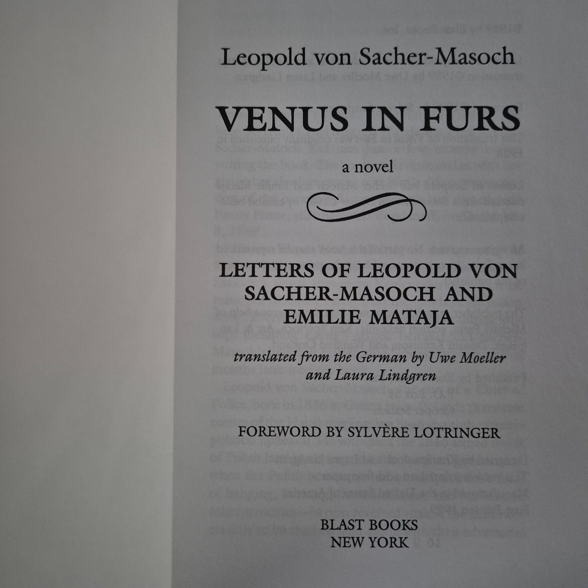 'Venus in Furs and Selected Letters of Leopold von Sacher-Masoch' by Leopold von Sacher-Masoch