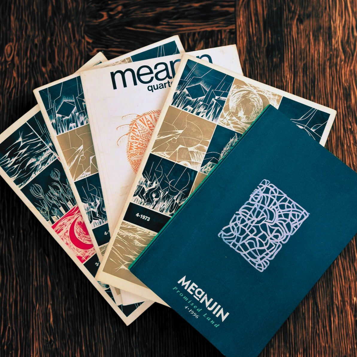 Meanjin Literary Journal Stack (1973 x 3, 1975 and 1996.)