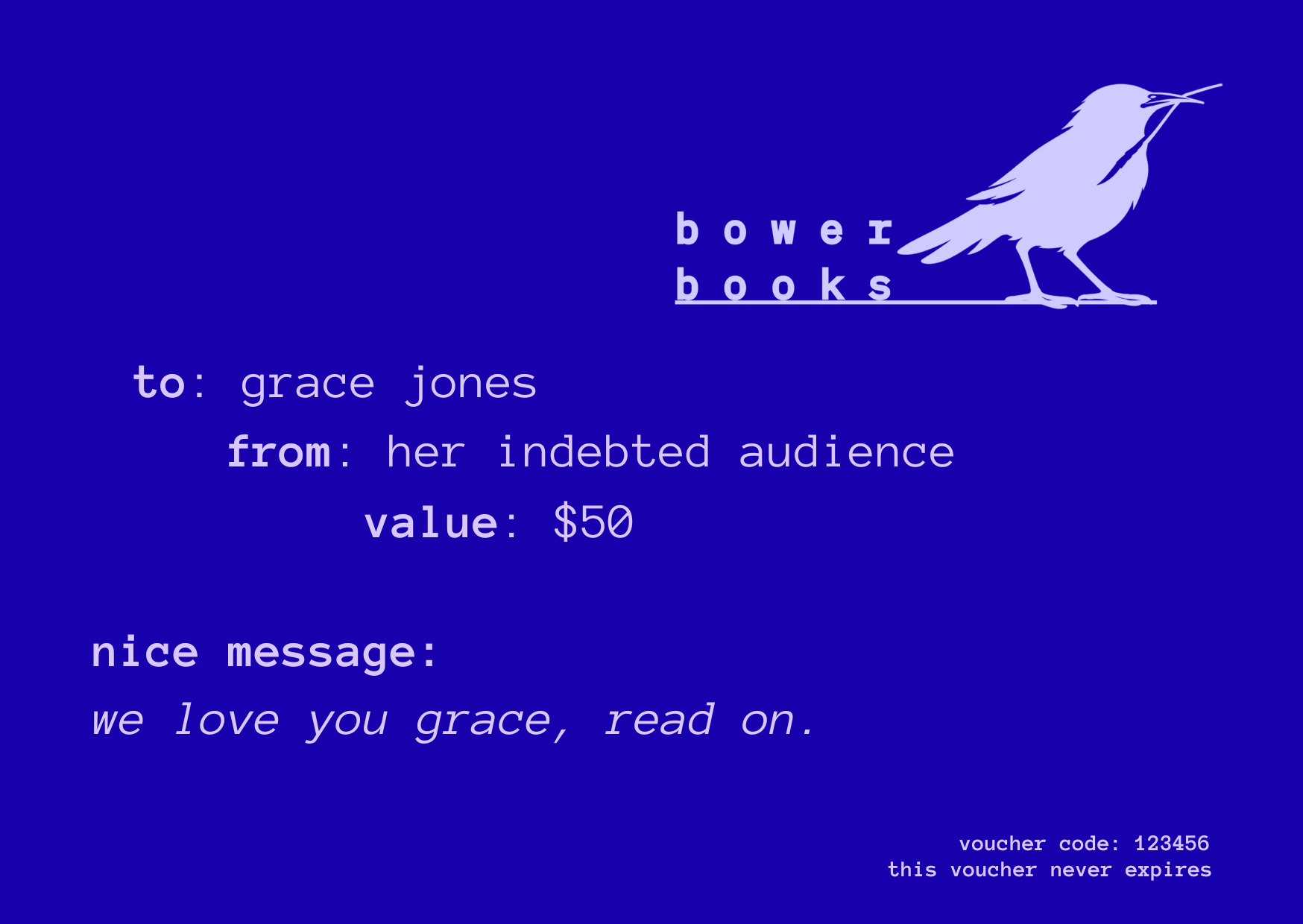 bower books gift card